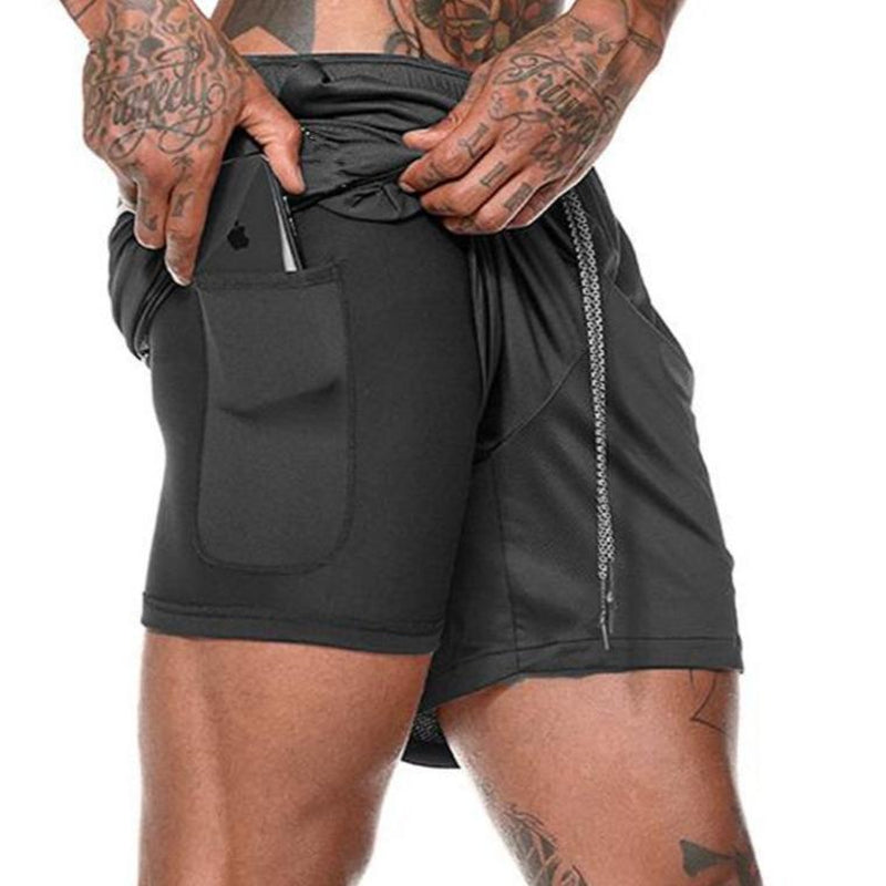 Men'S Workout Training Fitness Gym Shorts W Inner Pockets