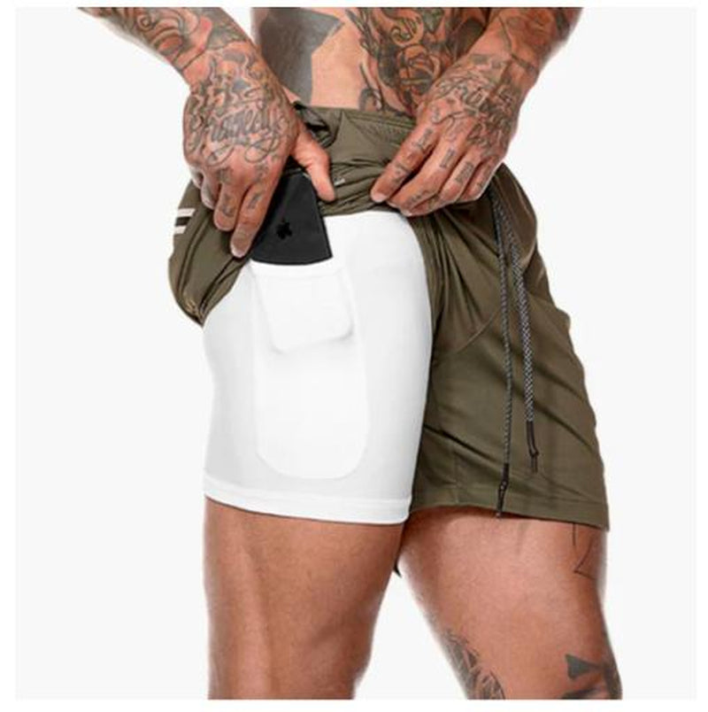 Men'S Workout Training Fitness Gym Shorts W Inner Pockets