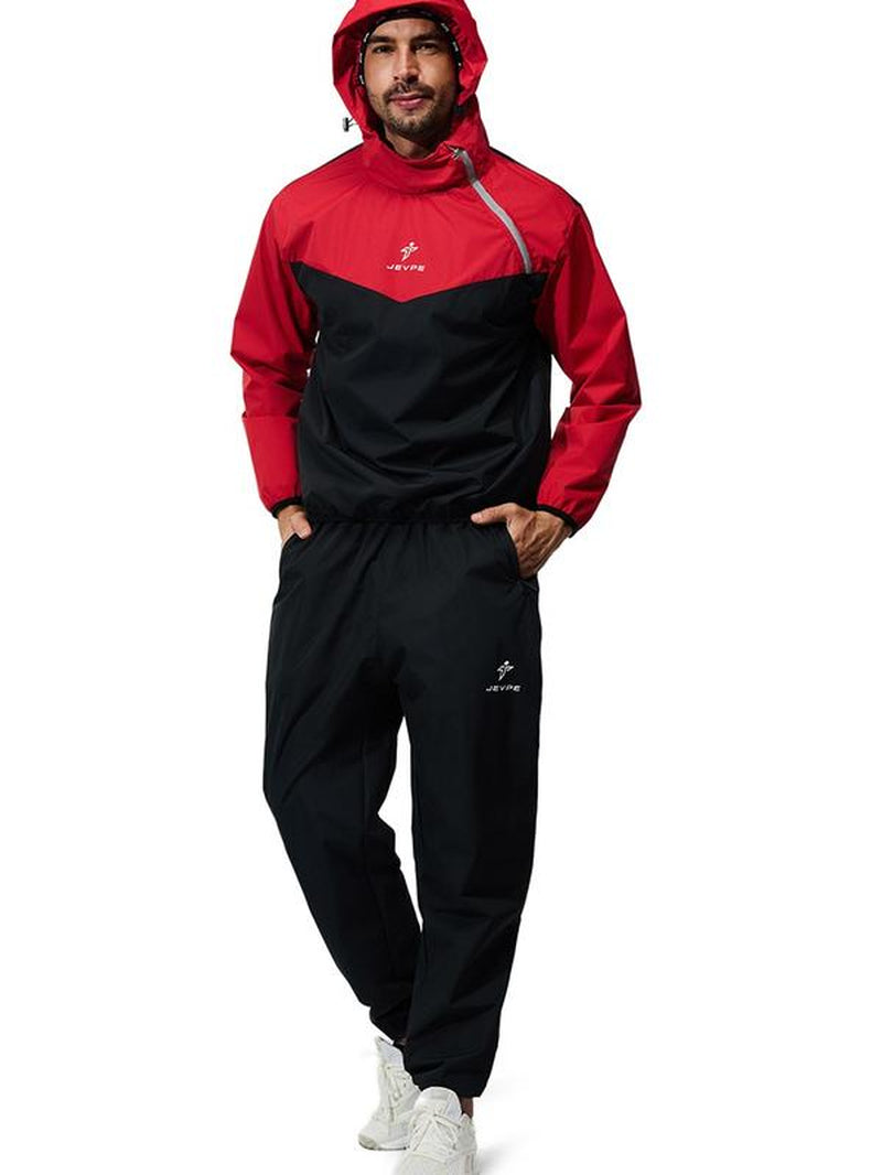 JEVPE Unisex Sauna Suit Sportswear - Jacket and Pants for Fitness Training XS-5XL