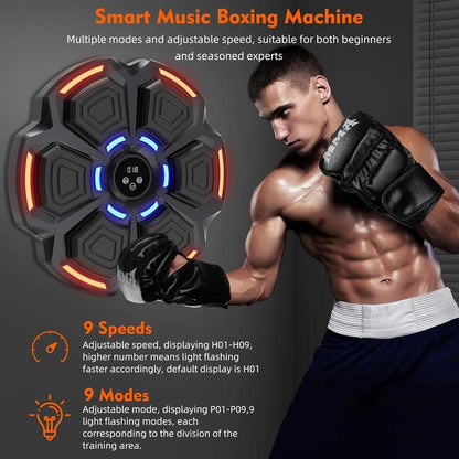 Snawowo Music Boxing Machine for Adults, Bluetooth Music Punching Machine with Gloves, Electronic LED Boxing Machine Wall Mounted Music, 9 Modes & 9... Music Boxing