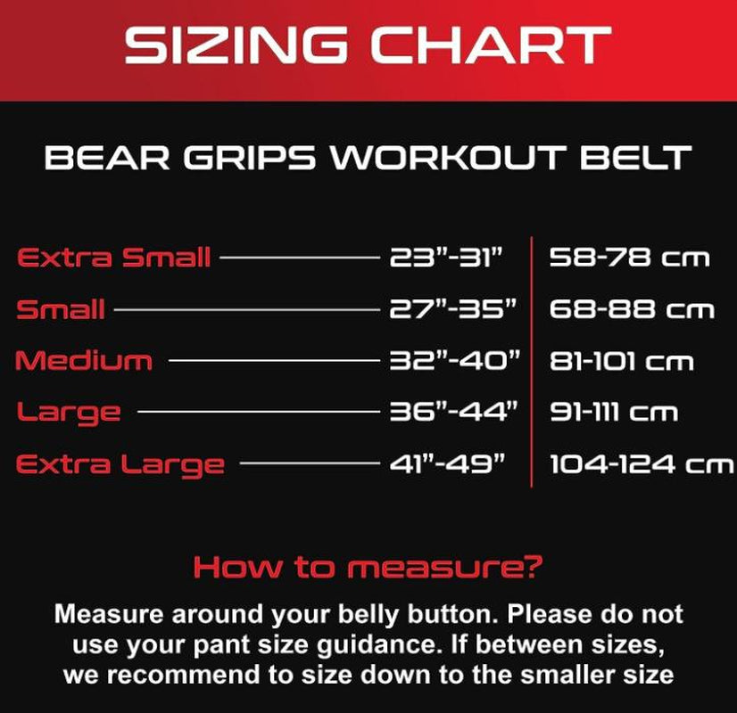 Bear Grips Leather Weightlifting Belt with Steel Buckle - 5Mm Double Prong Weight Lifting Belt - 4" Wide Home Gym Equipment Adjustable Belt for Powerlifting Squat Deadlift, XS-XL