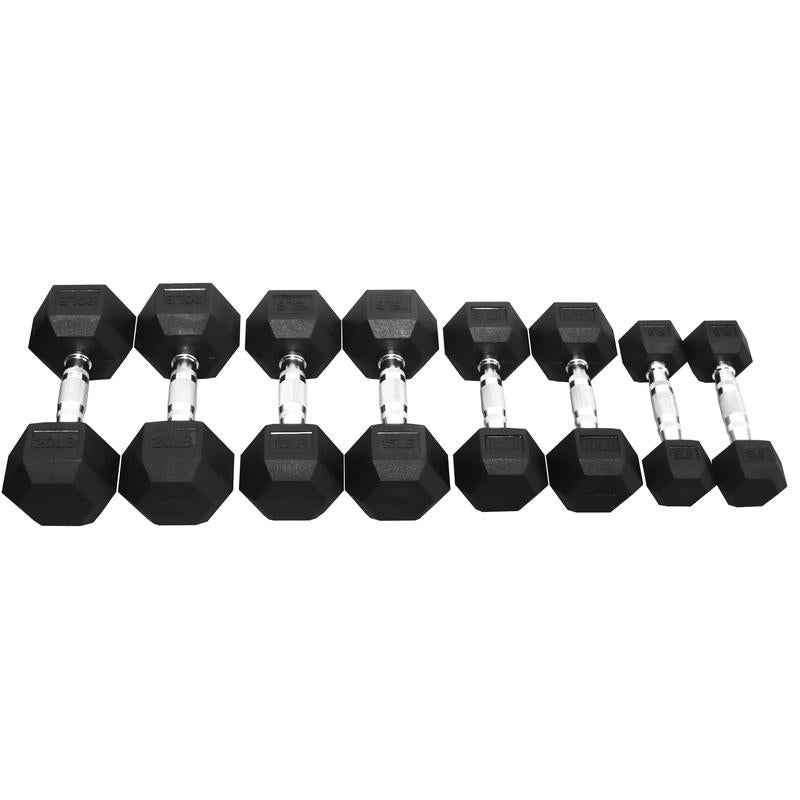 Dumbbell Set, Pairs of 5 Lb, 10 Lb, 15 Lb, and 20 Lb