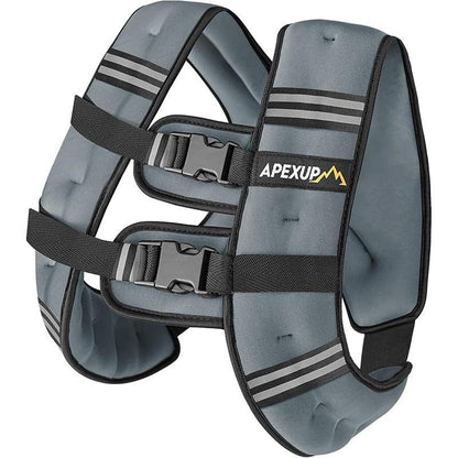 APEXUP Weighted Vest Men 5Lbs/10Lbs/15Lbs/20Lbs/25Lbs/30Lbs Weights with Reflective Stripe, Weighted Vest for Women Workout Equipment for Strength Training Running