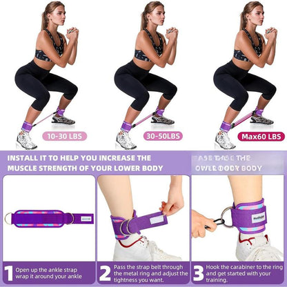 Ankle Resistance Bands with Cuffs, Ankle Bands for Working Out,Resistance Bands for Workout Equipment for Kickbacks Gluteus Exercises