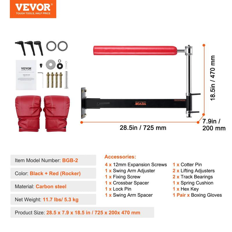 VEVOR Boxing Speed Trainer, Punching Bag with Stand, Reflex Boxing Bag Height Adjustable Free Standing Strike Bag Set with Gloves, Workout Speed Bag for Home Gym Training