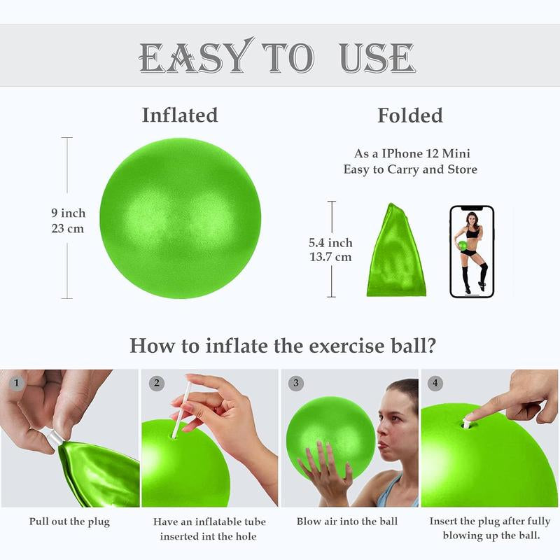 Easter Gift Small Pilates Ball - 9 Inch Mini Exercise Ball for Pilates, Yoga, and Core Training with Improved Balance