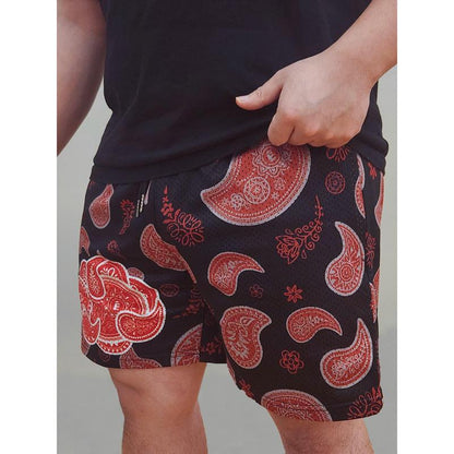 Naruto Gym Shorts with Akatsuki Paisley Design