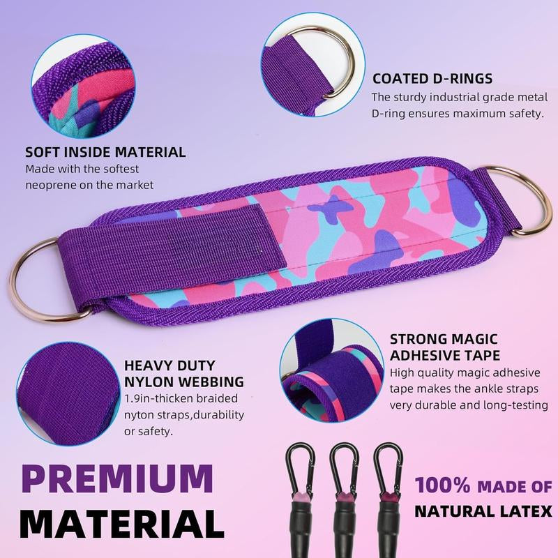 Ankle Resistance Bands with Cuffs, Ankle Bands for Working Out,Resistance Bands for Workout Equipment for Kickbacks Gluteus Exercises