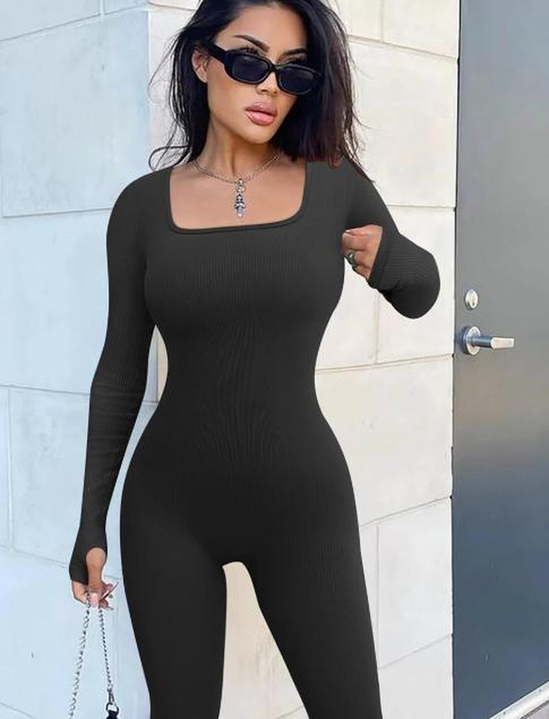 Women Yoga Jumpsuits,Body Shaper One-Piece Yoga Suit for Women 2025 Tight Top, Fitness ,One Piece Long Sleeve Leggings Romper Basic Womenswear Outfit