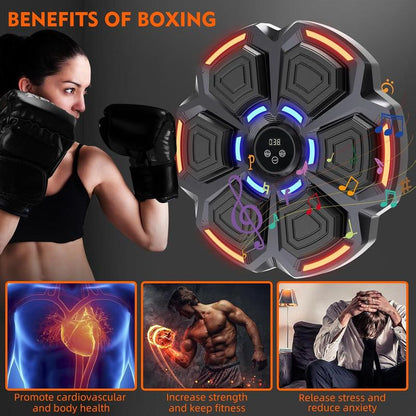 Snawowo Music Boxing Machine for Adults, Bluetooth Music Punching Machine with Gloves, Electronic LED Boxing Machine Wall Mounted Music, 9 Modes & 9... Music Boxing