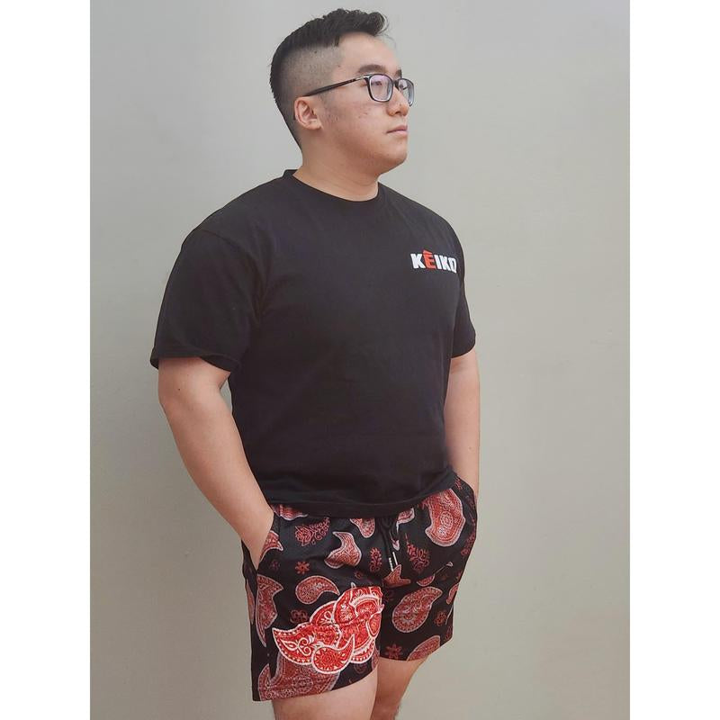 Naruto Gym Shorts with Akatsuki Paisley Design